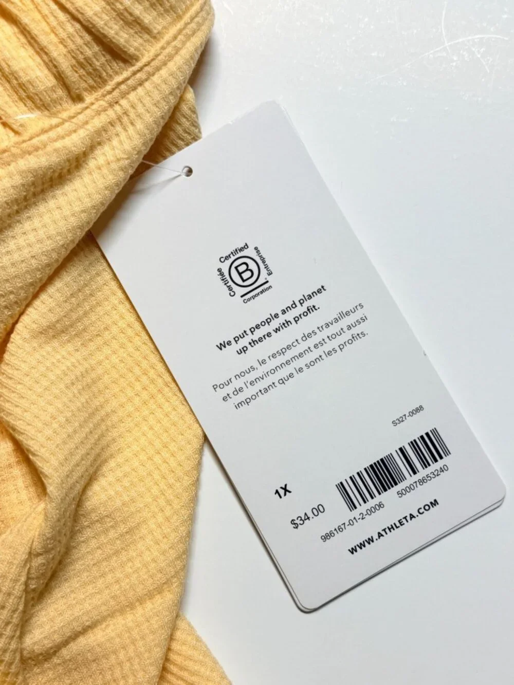 NWT Athleta Wind Down Sleep Shorts 1X Lunaria Yellow Waffle Knit Lounge Plus - Picture 5 of 11